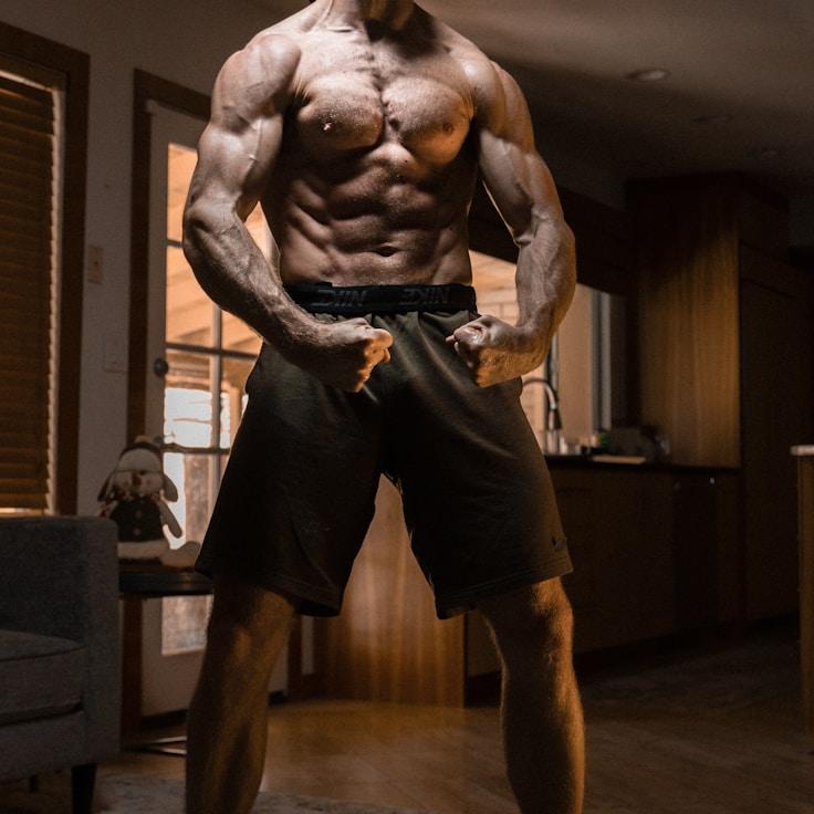 Weight training area with free weights and machines